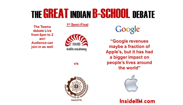 The Great Indian BSchool Debate Semifinal 1: IIM Bangalore vs IIM Calcutta