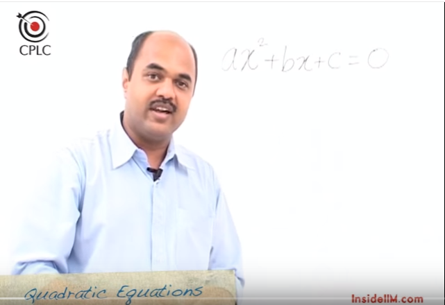 Quadratic Equations - InsideIIM Virtual Class with CPLC's Parag Chitale