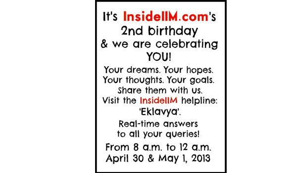 InsideIIM turns 2! 'Eklavya' goes real-time for 2 days (32 hours)