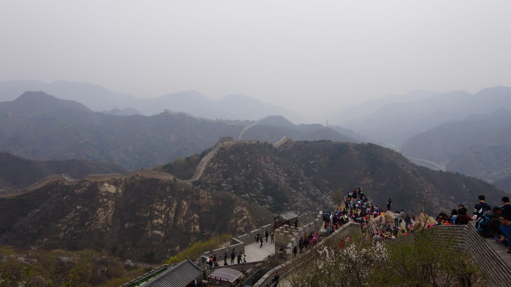 The Great Wall snaking across the hills