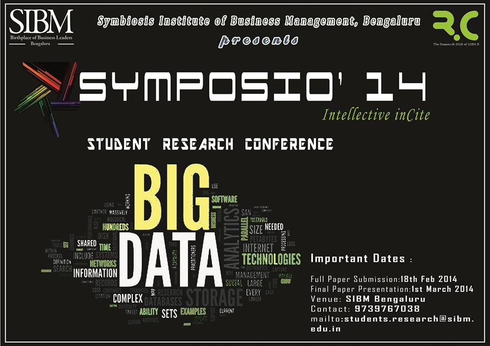 SIBM Bengaluru is all set to host the National Level Student Conference “Symposio 2014”