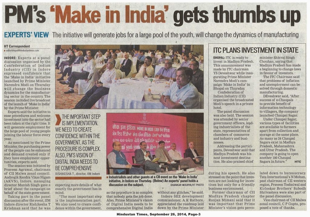 Making Indian Manufacturing Competitive - from IIM Indore Director's Desk