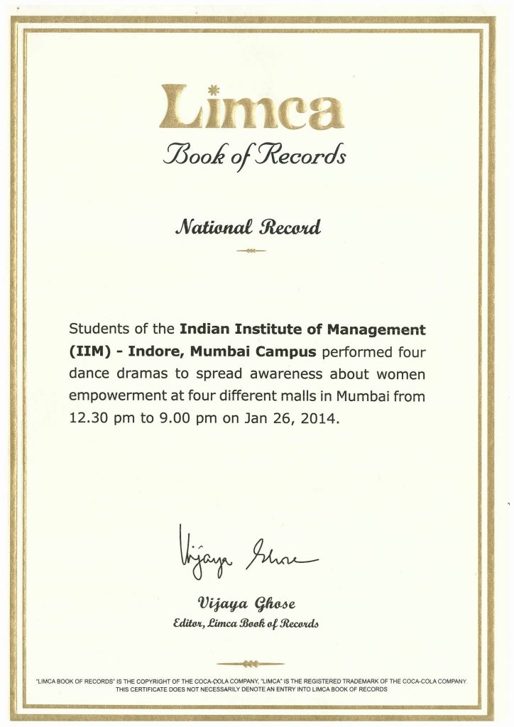 IIM Indore Mumbai Campus enters into Limca Book of Records !