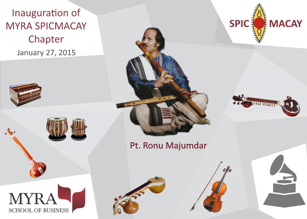 MYRA – SPICMACAY Chapter Launch | LIVE FLUTE CONCERT | Pt. Ronu Majumdar India’s Ace Flautist | January 27, 2015| 4:30 PM
