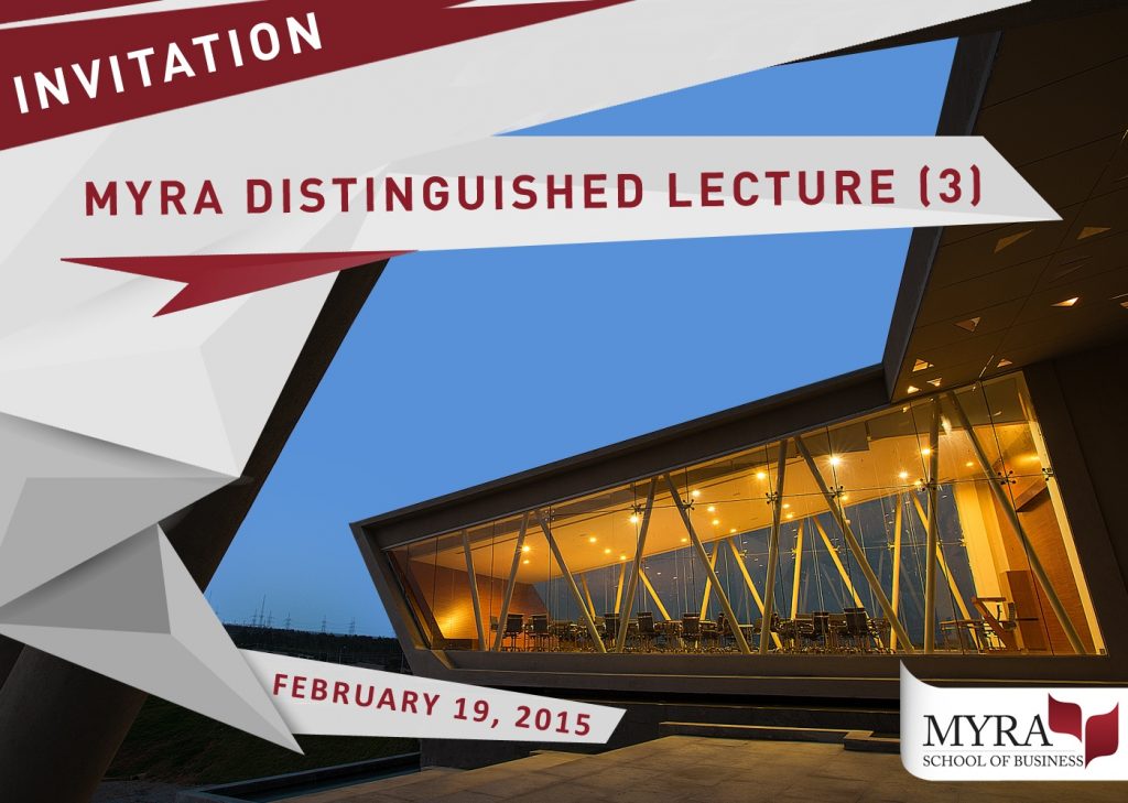MYRA Distinguished Lecture 3 | Lt. Gen. S K Gadeock, AVSM, Commandant, DSSC | Feb 19, 2015 | 11:30 am