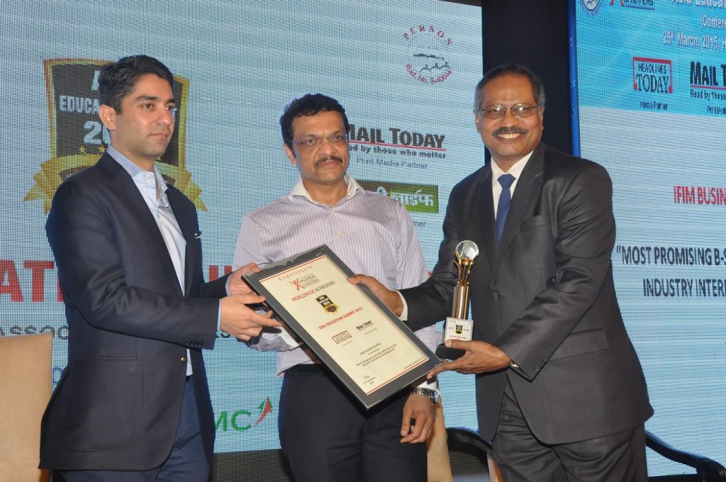 IFIM Business School Bangalore recognized as the 'Most promising B-School with Excellent Industry Interface in Karnataka' at the Asia Education Summit 2015