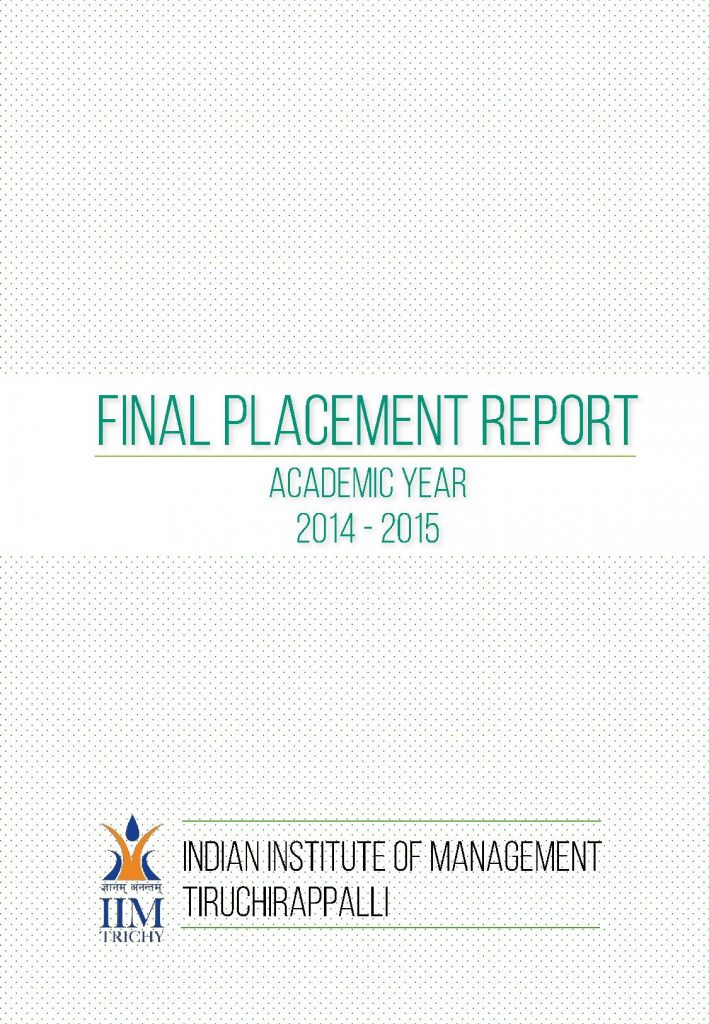 IIM Tiruchirappalli Final Placement 2015