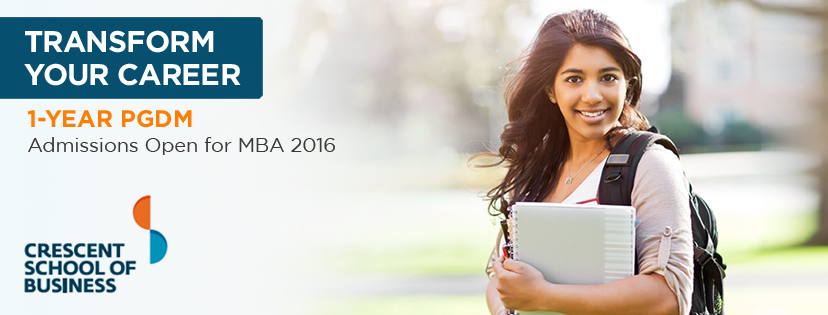 Crescent School of Business announces admissions to its 1-year PGDM  in Strategy &amp; Leadership program