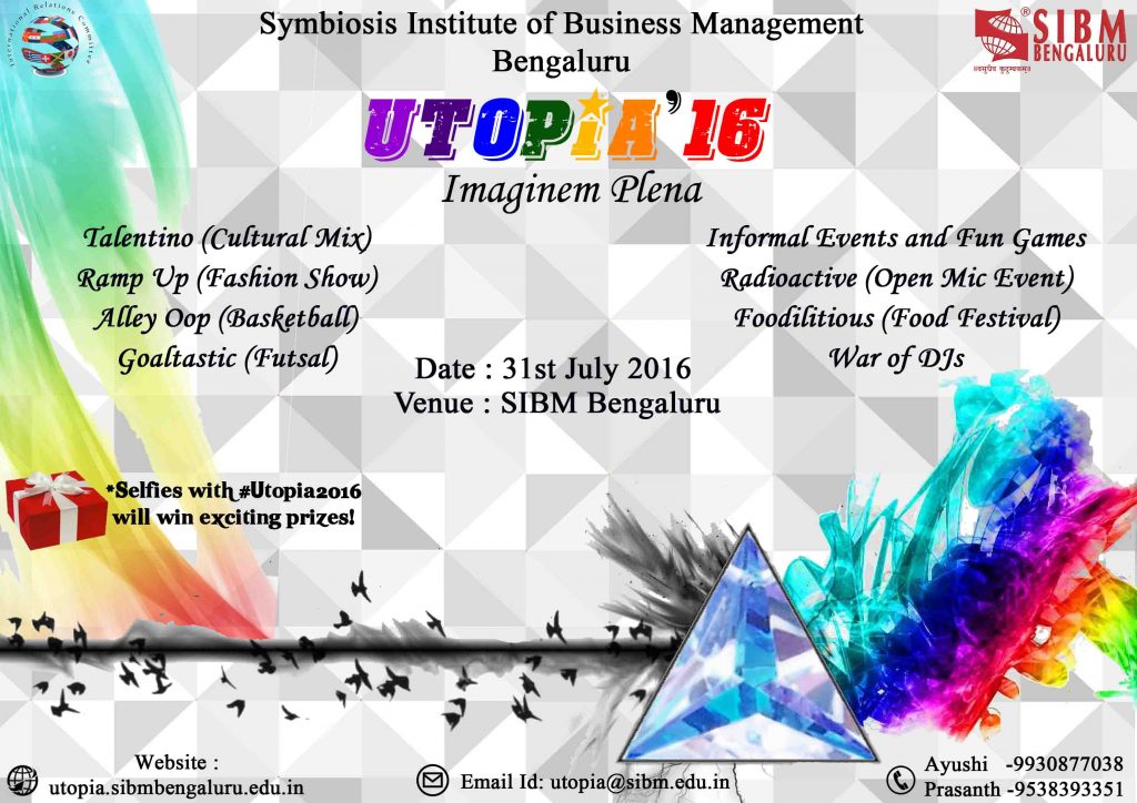 SIBM Bengaluru All Set For Utopia, The International Cultural Fest