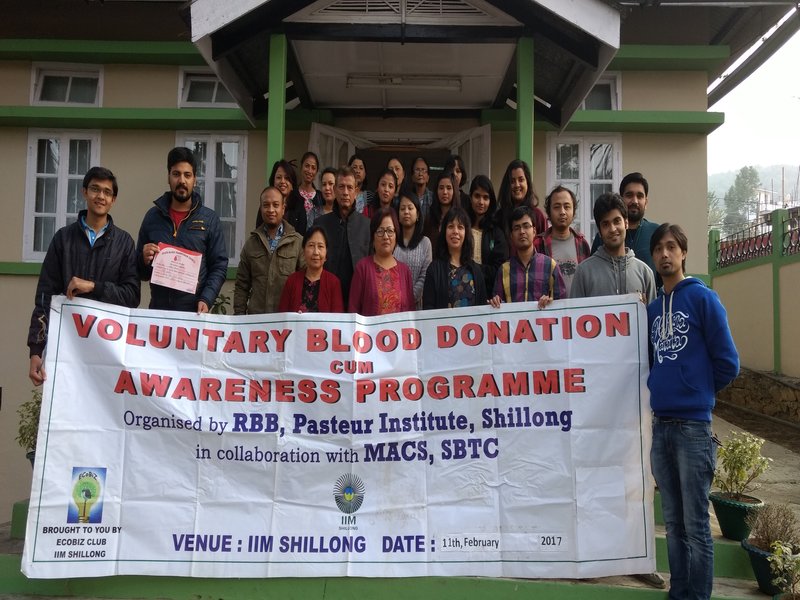 EcoBiz Organises Blood Donation And Awareness Camp At IIM Shillong