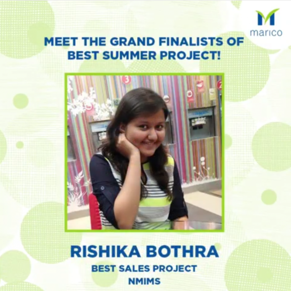 Best Sales Intern At Marico - Rishika Bothra From NMIMS Mumbai Shares Her Experience