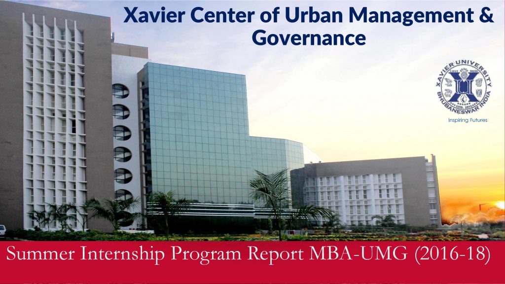 Summer Internship Report - UMG-XUB (2016-18)