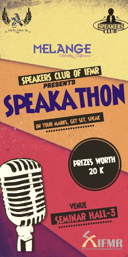 Speakathon – Speakers Club At Abhyudaya, IFMR