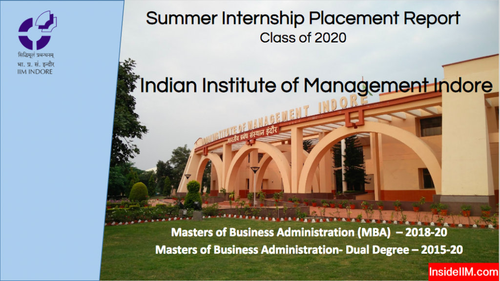 Summer Placements - Class Of 2020 - IIM Indore