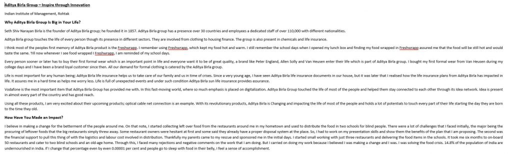 Aditya Birla Group - Inspire Through Innovation