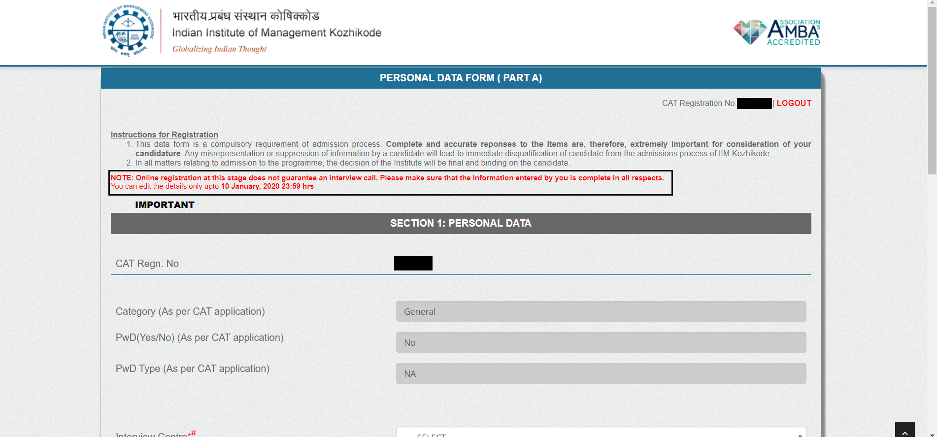 iim k stage 1 form