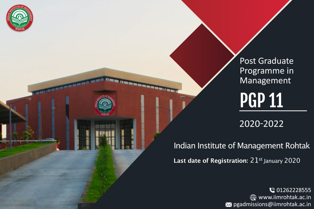 IIM Rohtak - Admission Process for PGP Batch 2020-22