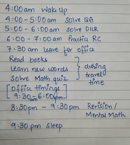 Time-table for weekdays!