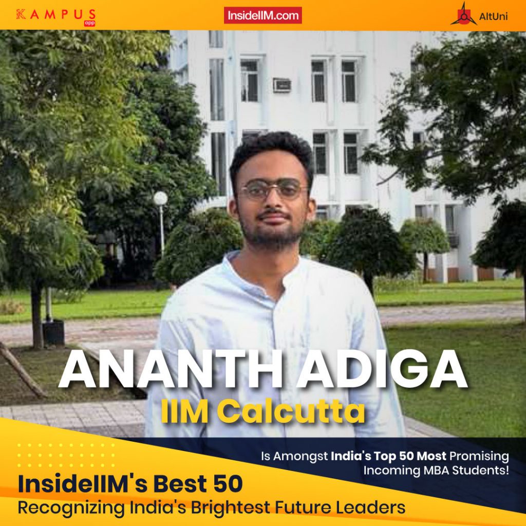 Ananth Adiga, IIM Calcutta - India's Most Promising Incoming MBA ...