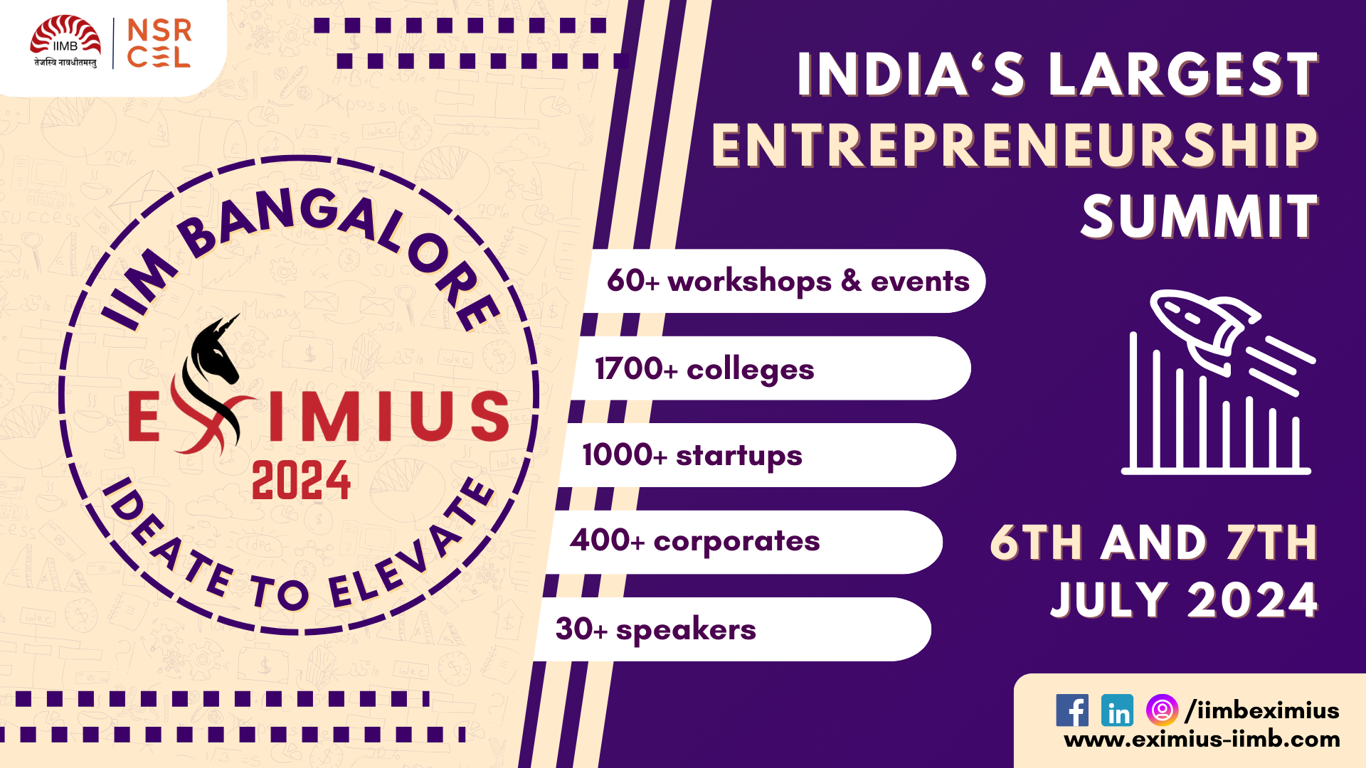 IIM Bangalore Launches Eximius 2024: India’s largest E-Summit In Collaboration With NSRCEL