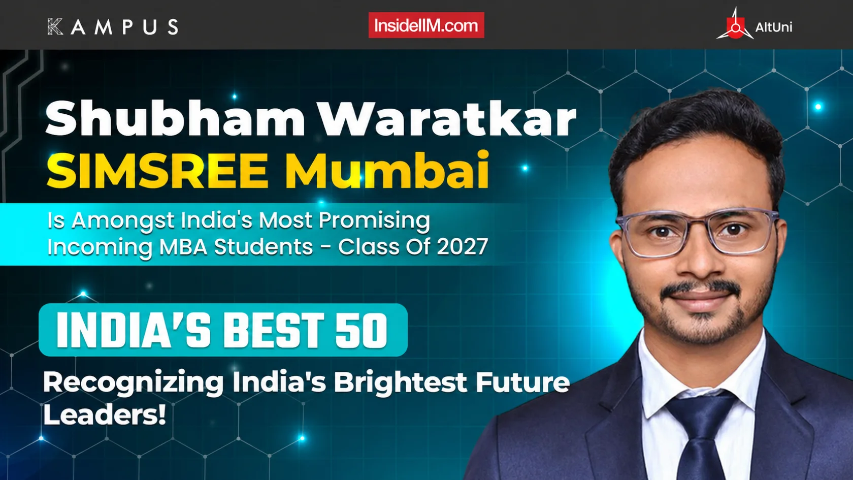 Shubham Waratkar, SIMSREE Mumbai | Best 50 | Most Promising Incoming MBA Student 2025